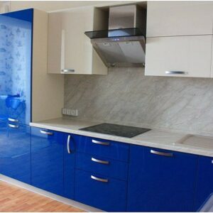 Фото синей кухни эмаль