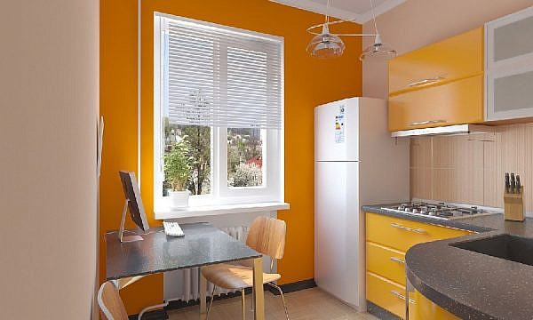 фото оранжевой кухни