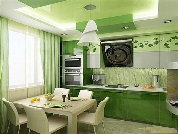 Кухня зеленая ze-01