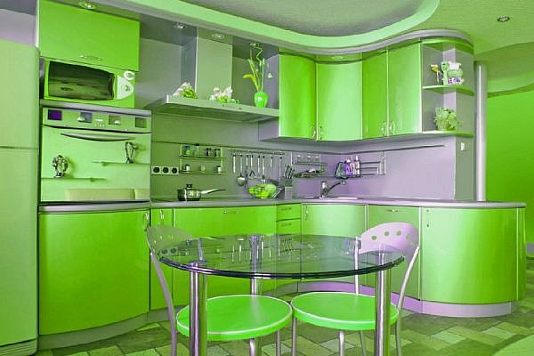 Кухня зеленая ze-11