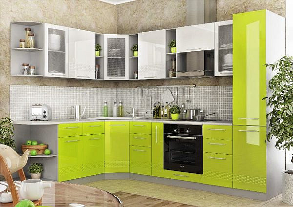 Кухня зеленая ze-15