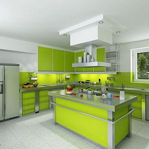 Кухня зеленая ze-22
