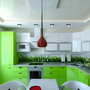 Кухня зеленая ze-75