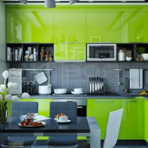 Кухня зеленая ze-76