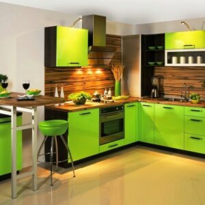 Кухня зеленая ze-78