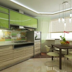 Кухня зеленая ze-89