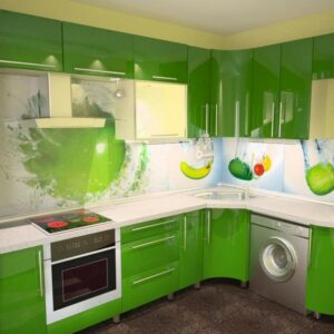 Кухня зеленая ze-